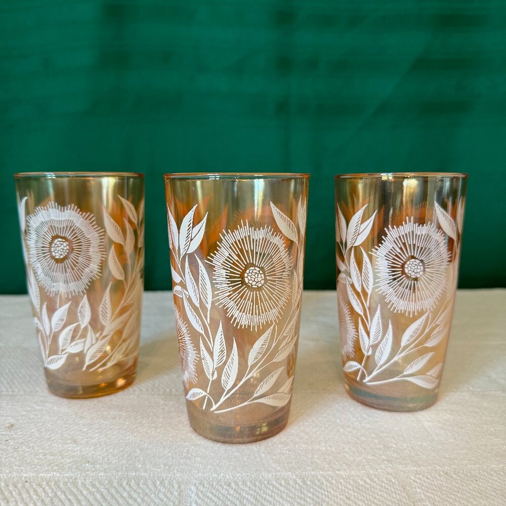 Vintage Dining Floral Pattern Drinking Glasses